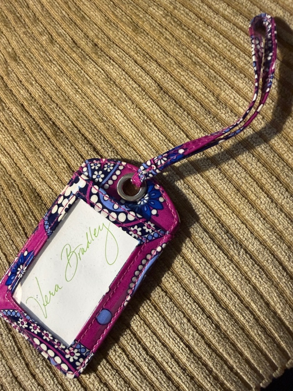 Vera Bradley Quilted Floral Luggage Tag in Purple, Pink & Blue